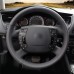 111Loncky Auto Custom Fit OEM Black Genuine Leather Steering Wheel Cover for Citroen C5 2008 2009 2010 2011 2012 2013 2014 2015 2016 2017 Accessories 