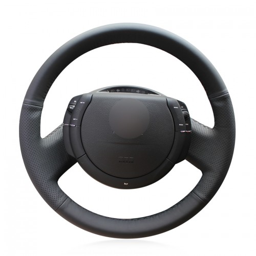 Loncky Auto Custom Fit OEM Black Genuine Leather Steering Wheel Cover for Citroen Triumph C4 2005 2006 2007 2008 2009 2010 Accessories 