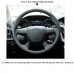 111Loncky Auto Custom Fit OEM Black Genuine Leather Steering Black Suede Wheel Covers for Ford Focus 3 2012-2014 KUGA Escape 2013-2016 (Rubber Steering Wheel)