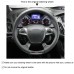 111Loncky Auto Custom Fit OEM Black Genuine Leather Car Steering Wheel Cover for Ford Focus 3 ST 2012 2013 2014 Accessories