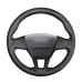 111Loncky Auto Custom Fit OEM Black Genuine Leather Steering Wheel Covers for Ford Focus 3 2015 2016 2017 2018 Accessories  