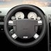 111Loncky Auto Custom Fit OEM Black Genuine Leather Steering Wheel Covers for Ford Mk3 2002 2003 2004 2005 2006 Accessories