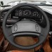 111Loncky Steering Wheel Cover for Ford F150,F250,F350,Bronco 1992 1993 1994 1995 1996 3D Version Car Custom Fit Hand Stitched OEM Black Genuine Leather Accessories