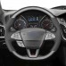 Loncky Custom Fit Hand Stitched OEM Suede Genuine Leather Carbon Fiber Alcantara Car Steering Wheel Cover for Ford Focus ST RS 2015 2016 2017 2018 Focus RS 2015-2018 Interior Accessories 