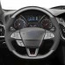 111Loncky Custom Fit Hand Stitched OEM Suede Genuine Leather Carbon Fiber Alcantara Car Steering Wheel Cover for Ford Focus ST RS 2015 2016 2017 2018 Focus RS 2015-2018 Interior Accessories 