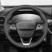 111Loncky Black Genuine Leather Carbon Fiber Steering Wheel Cover for for Ford Bronco 2021 2022 2023 2024 Car Interior Accessories