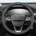 111Loncky Black Genuine Leather Carbon Fiber Steering Wheel Cover for for Ford Bronco 2021 2022 2023 2024 Car Interior Accessories