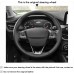 111Loncky Black Genuine Leather Carbon Fiber Steering Wheel Cover for for Ford Bronco 2021 2022 2023 2024 Car Interior Accessories