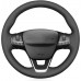 111Loncky Black Genuine Leather Carbon Fiber Steering Wheel Cover for for Ford Bronco 2021 2022 2023 2024 Car Interior Accessories