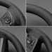 111Loncky Auto Custom Fit OEM Steering Wheel Cover for Ford F150 F250 F350 2004 2005 2006 2007 2008 Black Genuine Leather Suede Carbon Fiber Interior Hand Stitched Accessories