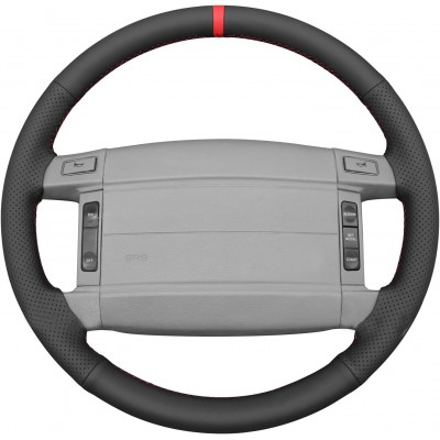 Loncky Steering Wheel Cover for Ford Mustang LX GT 1990 1991 1992 1993 Ford Bronco F-150/F-250/F-350 1992 1993 1994 1995 1996 Black Genuine Leather  Car Hand Stitched Interior Accessories 