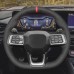 111Loncky Steering Wheel Cover for Mustang 2024 Black Genuine Leather Microfiber Leather Carbon Fiber Car Hand Stitched Interior Accessories 