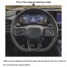 111Loncky Steering Wheel Cover for Mustang 2024 Black Genuine Leather Microfiber Leather Carbon Fiber Car Hand Stitched Interior Accessories 