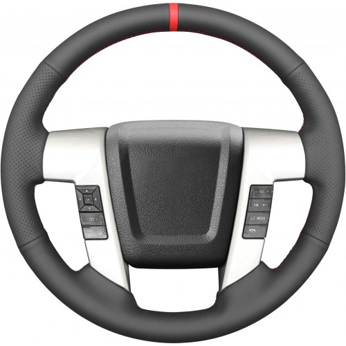 Loncky Auto Custom Fit OEM Steering Wheel Cover for Ford F-150 2009 2010 2011 2012 2013 2014 Car Custom Fit OEM Hand Stitched Accessories