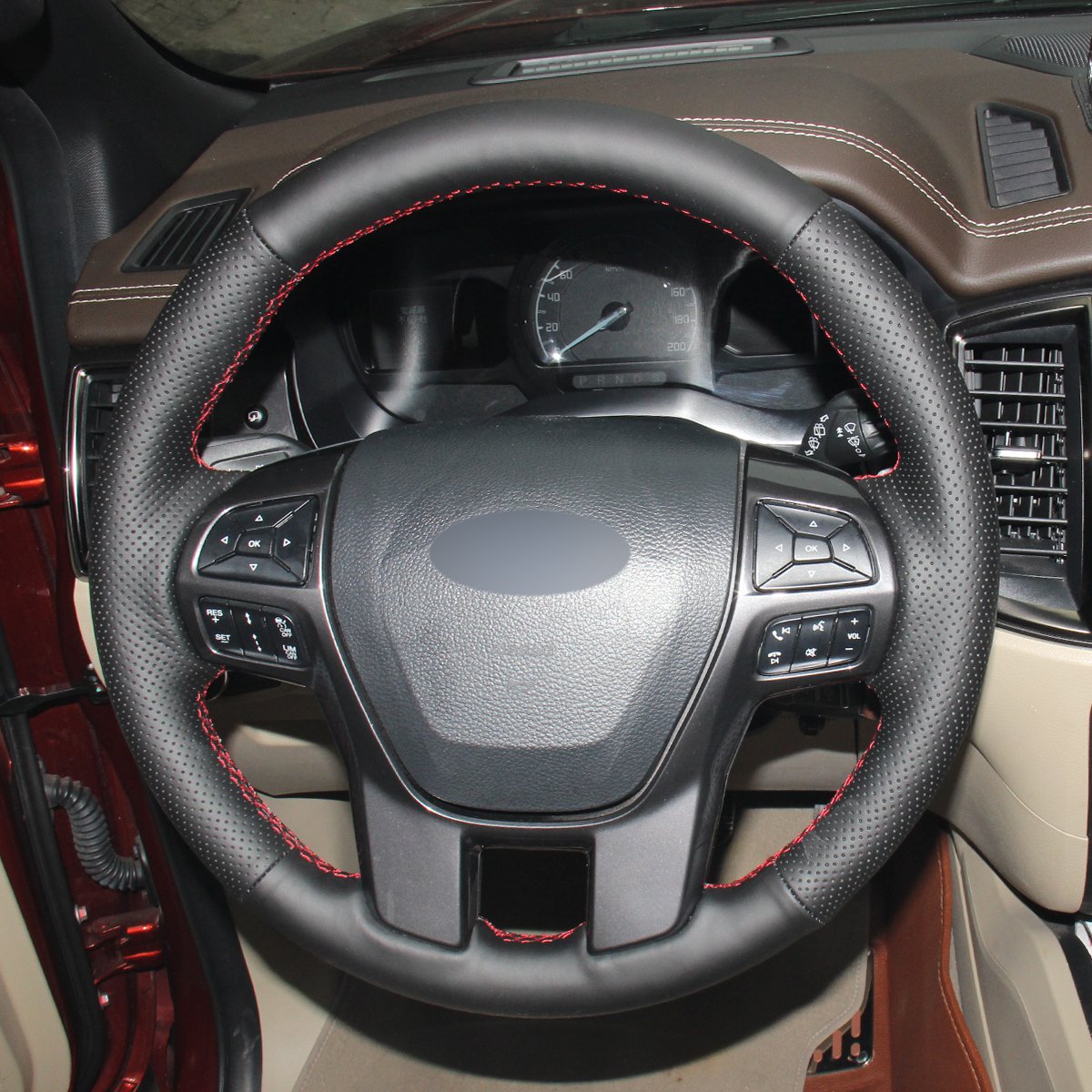 Loncky Auto Custom Fit OEM Black Genuine Leather Steering Wheel Covers ...
