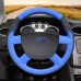111Loncky Auto Custom Fit OEM Black with Blue Suede Steering Wheel Covers for Ford Kuga 2008-2011 Focus 2 2005-2011 C-MAX 2007-2010 Transit 2010-2013 Accessories