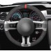 111 Loncky Custom Fit OEM Genuine Leather Alcantara Suede Carbon Fiber Car Steering Wheel Cover for for Ford Mustang 2010 2011 2012 2013 2014 Interior Accessories 