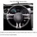  Loncky Custom Fit OEM Genuine Leather Alcantara Suede Carbon Fiber Car Steering Wheel Cover for for Ford Mustang 2010 2011 2012 2013 2014 Interior Accessories 