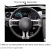 111 Loncky Custom Fit OEM Genuine Leather Alcantara Suede Carbon Fiber Car Steering Wheel Cover for for Ford Mustang 2010 2011 2012 2013 2014 Interior Accessories 