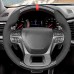 111Loncky Auto Custom Fit OEM Steering Wheel Cover for Ford Ranger Raptor 2019 2020 2021 Car Black Genuine Leather Suede Carbon Fiber Interior Hand Stitched Accessories
