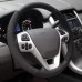 Loncky Auto Custom Fit OEM Black Genuine Leather Black Suede Steering Wheel Covers for Ford Explorer 2011-2019 Taurus 2013-2019 Edge 2011-2014 Flex 2013-2019 Accessories