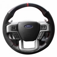 Top Customized Black Soft Suede Steering Wheel Cover Wrap for Ford F150 F-150 Top Customized Black Soft Suede Steering Wheel Cover Wrap for Ford F150 F-150