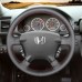 111Loncky Auto Custom Fit OEM Black Genuine Leather Car Steering Wheel Cover for Honda CRV CR-V 2002 2003 2004 2005 2006 Accessories