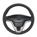111Loncky Auto Custom Fit OEM Black Genuine Leather Car Steering Wheel Cover for Honda CRV CR-V 2007 2008 2009 2010 2011 Accessories