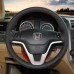 111Loncky Auto Custom Fit OEM Black Genuine Leather Car Steering Wheel Cover for Honda CRV CR-V 2007 2008 2009 2010 2011 Accessories