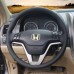 111Loncky Auto Custom Fit OEM Black Genuine Leather Car Steering Wheel Cover for Honda CRV CR-V 2007 2008 2009 2010 2011 Accessories