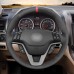 111Loncky Auto Custom Fit OEM Black Suede Leather Car Steering Wheel Cover for Honda CRV CR-V 2007 2008 2009 2010 2011 CRV Accessories