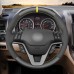 111Loncky Auto Custom Fit OEM Black Genuine Suede Leather Car Steering Wheel Cover for Honda CRV CR-V 2007 2008 2009 2010 2011 CRV Accessories