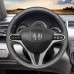 111Loncky Auto Custom Fit OEM Black Genuine Leather Car Steering Wheel Cover for Honda Fit Honda City Honda Jazz 2009 2010 2011 2012 2013 Honda Insight 2010 2011 2012 2013 2014 Accessories