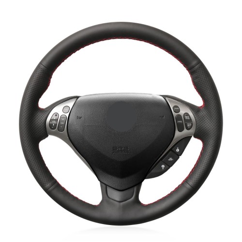 Loncky Auto Custom Fit OEM Black Genuine Leather Car Steering Wheel Cover for Acura TL 2007 Acura TL Type-S 2007 Accessories