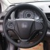 111Loncky Auto Custom Fit OEM Black Genuine Leather Car Steering Wheel Cover for Honda CRV CR-V 2012 2013 2014 2015 2016 Accessories