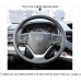 111Loncky Auto Custom Fit OEM Black Genuine Leather Car Steering Wheel Cover for Honda CRV CR-V 2012 2013 2014 2015 2016 Accessories