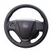 111Loncky Auto Custom Fit OEM Black Genuine Leather Car Steering Wheel Cover for Honda CRV CR-V 2012 2013 2014 2015 2016 Accessories