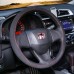 111Loncky Auto Custom Fit OEM Black Genuine Leather Car Steering Wheel Cover for Honda Fit 2014 Honda Vezel 2015 2016 2017 Accessories