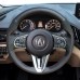 111Loncky Auto Custom Fit OEM Black Genuine Leather Car Steering Wheel Cover for Acura RDX 2018 2019 2020 Accessories
