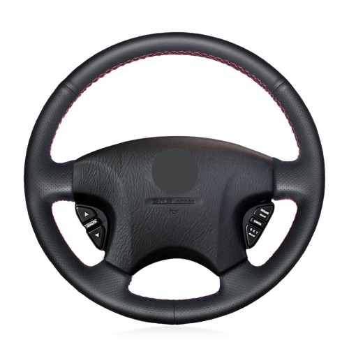Loncky Auto Custom Fit OEM Black Genuine Leather Car Steering Wheel Cover for Acura CL 1998-2003 MDX 2001-2002 Honda Accord 6 1998- 2002 Odyssey 1998-2001 Accessories