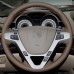 111Loncky Auto Custom Fit OEM Borwn Genuine Leather Car Steering Wheel Cover for Acura MDX 2009 2010 2011 2012 Accessories