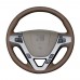 111Loncky Auto Custom Fit OEM Borwn Genuine Leather Car Steering Wheel Cover for Acura MDX 2009 2010 2011 2012 Accessories