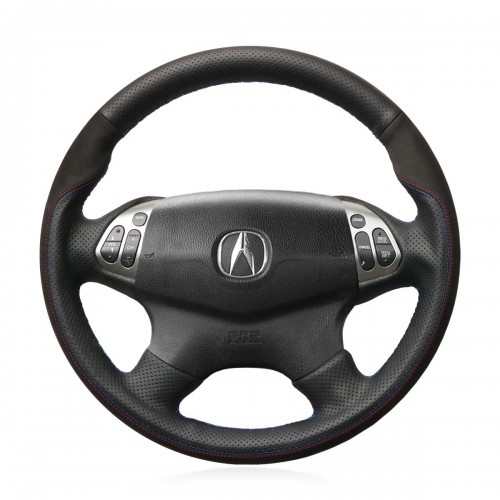 Loncky Auto Custom Fit OEM Black Genuine Leather Car Steering Wheel Cover for Acura TL 2004 2005 2006 Accessories