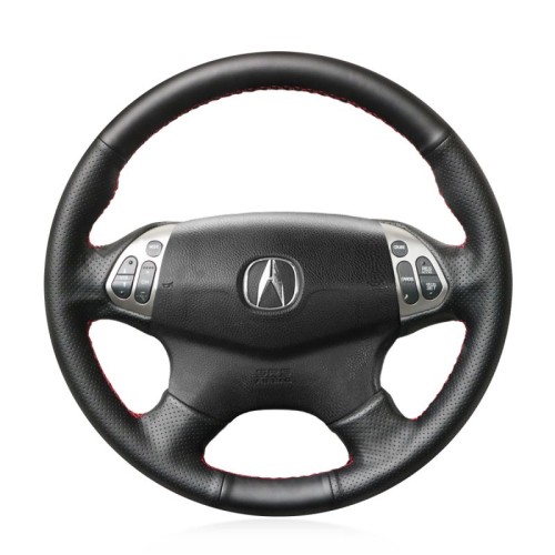 Loncky Auto Custom Fit OEM Black Genuine Leather Car Steering Wheel Cover for Acura TL 2004 2005 2006 Accessories
