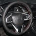 111Loncky Auto Custom Fit OEM Black Genuine Leather Car Steering Wheel Cover for Honda Civic Civic 10 2016 2017 2018 2019 CRV CR-V 2017 2018 2019 Clarity 2016 2017 2018 Accessories