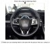 111Loncky Auto Custom Fit OEM Black Genuine Leather Car Steering Wheel Cover for Honda Civic Civic 10 2016 2017 2018 2019 CRV CR-V 2017 2018 2019 Clarity 2016 2017 2018 Accessories