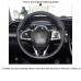 111Loncky Auto Custom Fit OEM Black Genuine Leather Car Steering Wheel Cover for Honda Civic Civic 10 2016 2017 2018 2019 2020 CRV CR-V 2017 2018 2019 2020 Honda Clarity 2016 2017 2018 2019 2020 Accessories