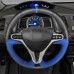 111Loncky Auto Custom Fit OEM Black Genuine Leather Suede Car Steering Wheel Cover for Honda Civic Civic 8 2006 2007 2008 2009 2010 2011 (3-Spoke) Accessories