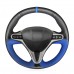 111Loncky Auto Custom Fit OEM Black Genuine Leather Suede Car Steering Wheel Cover for Honda Civic Civic 8 2006 2007 2008 2009 2010 2011 (3-Spoke) Accessories