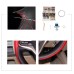 111Loncky Auto Custom Fit OEM Black Red Genuine Leather Car Steering Wheel Cover for Honda Civic Civic 8 2006 2007 2008 2009 2010 2011 (3-Spoke) Accessories